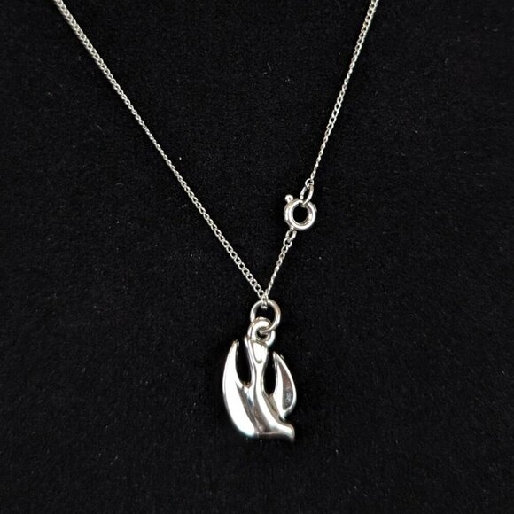 V. Sterling Dainty Dove Pendant Necklace - Picture 4 of 5